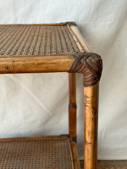 Vintage bamboo and rattan table