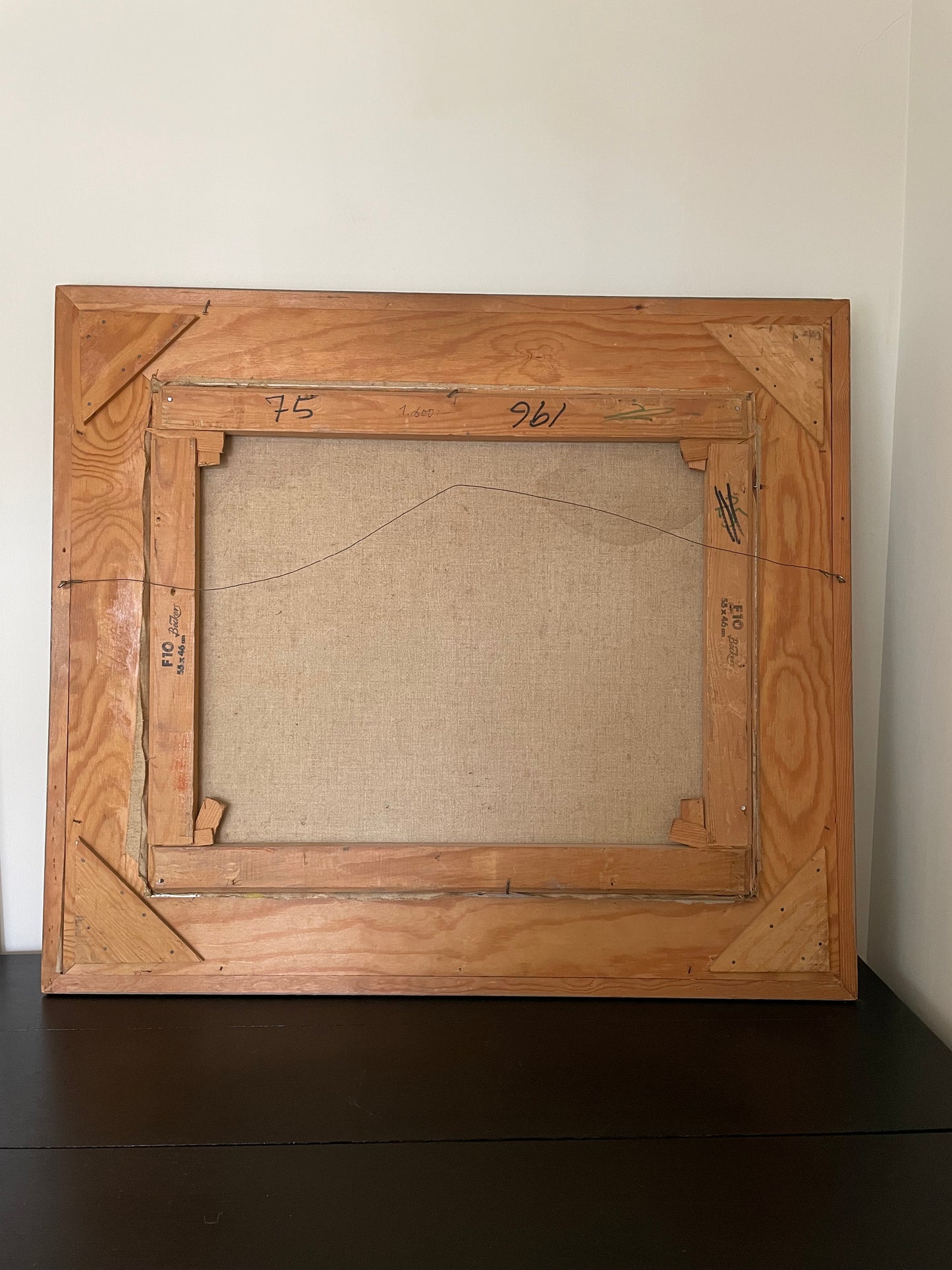 Vintage original oil artwork by Edvin Ollers - purple and green mountain landscape