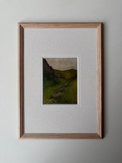Framed landscape woman at the stream