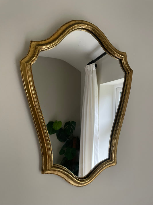 Vintage Louis XV style gold gilt mirror