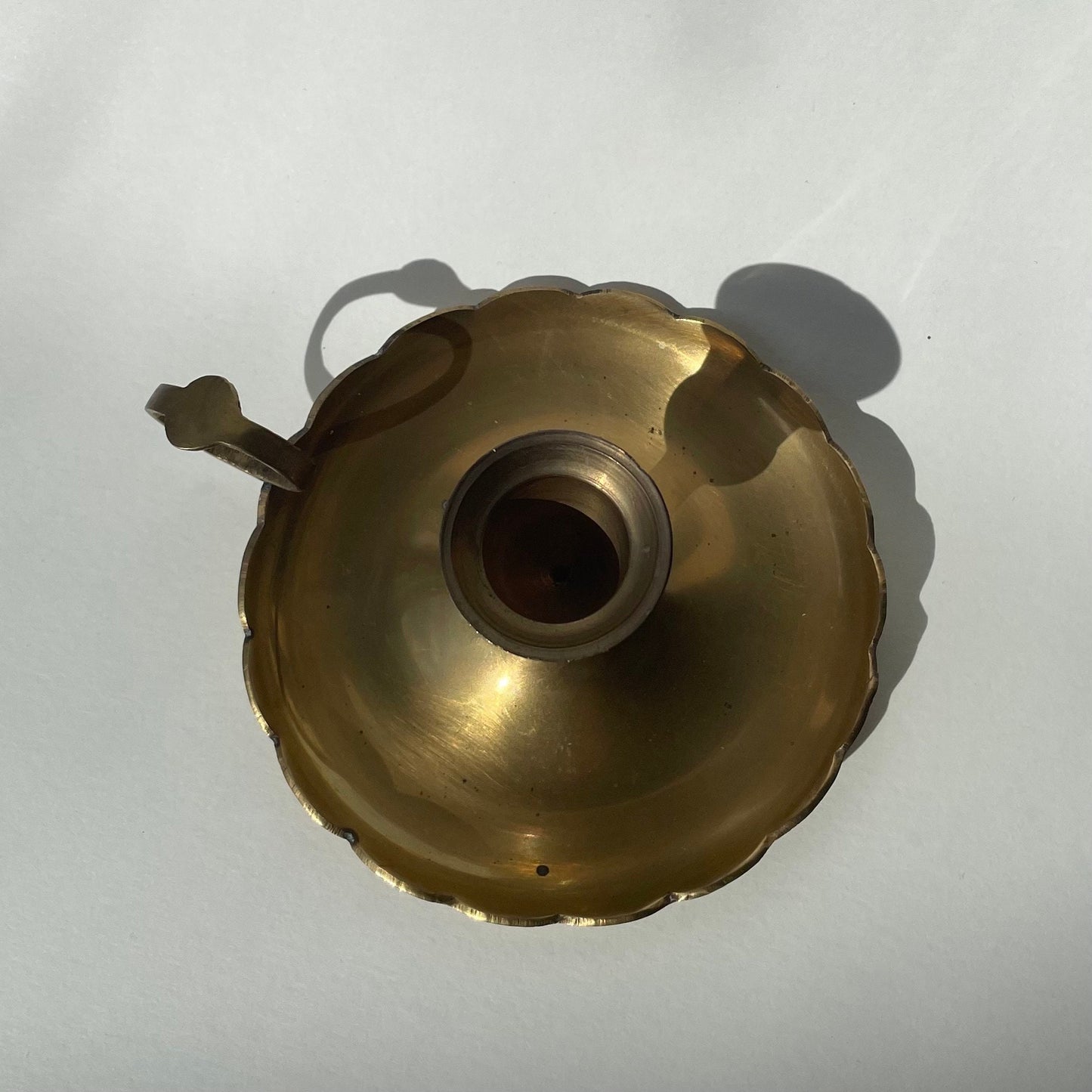 Brass scalloped vintage chamberstick