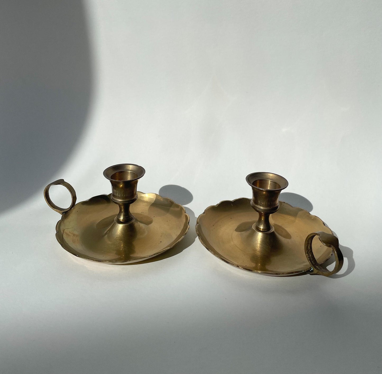 Brass scalloped vintage chamberstick