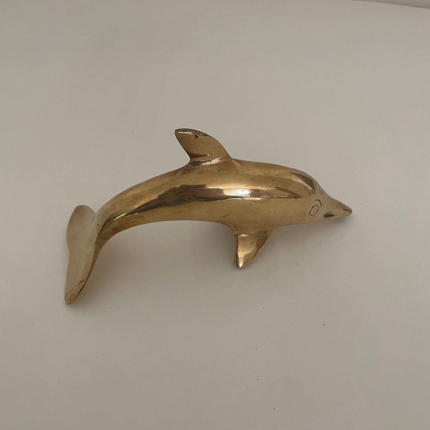 Vintage brass dolphin statue, figurine