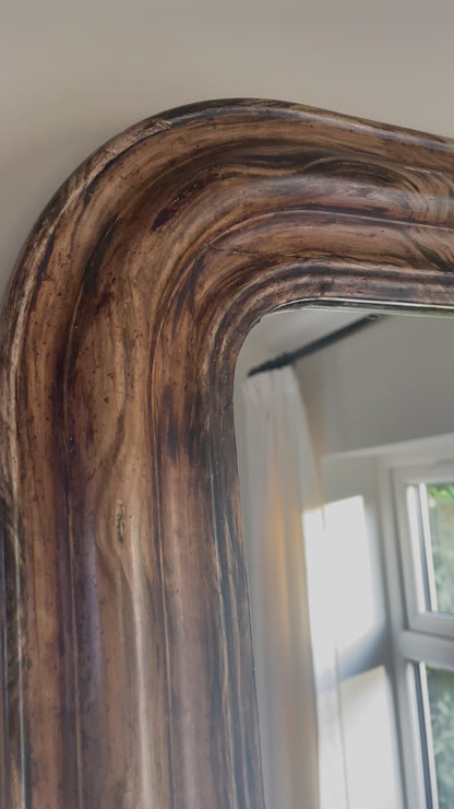 Faux marble French mirror, 20th century