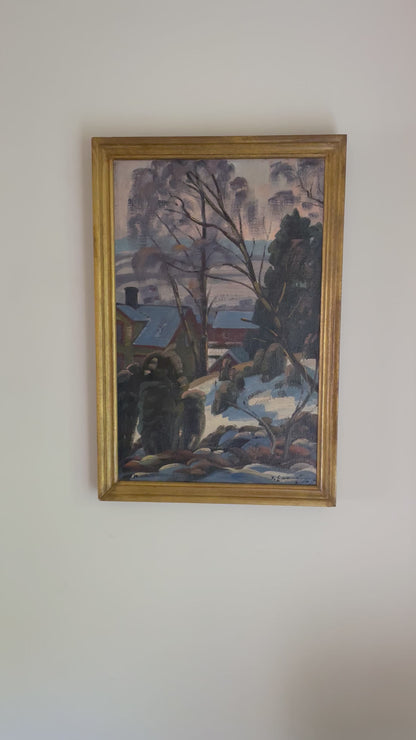 Village winter scene