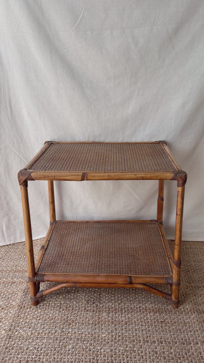 Vintage bamboo and rattan table