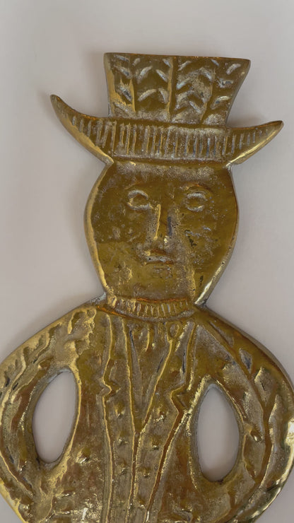 Candle brass sconces - Folk art of Danish man and woman