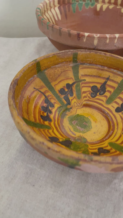 Romanian vintage clay bowl