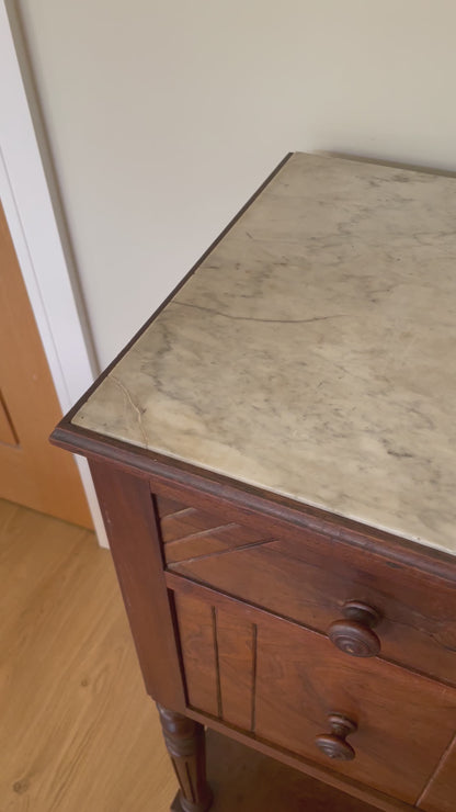 Antique French cabinet with marble top