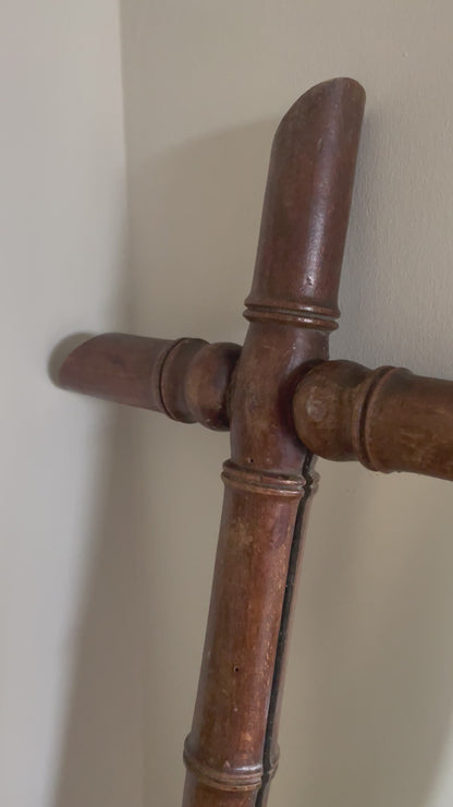 French faux vintage bamboo vertical mirror