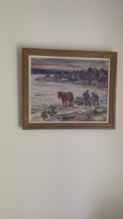 Horse and sleigh in the snow